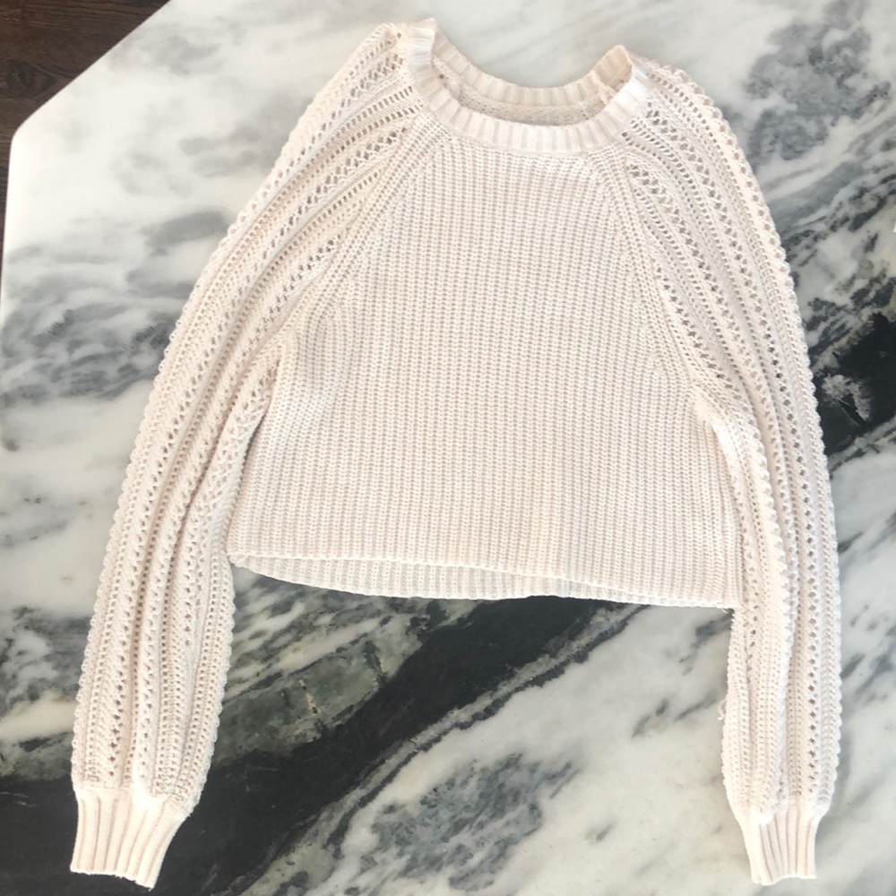 White cropped sweater